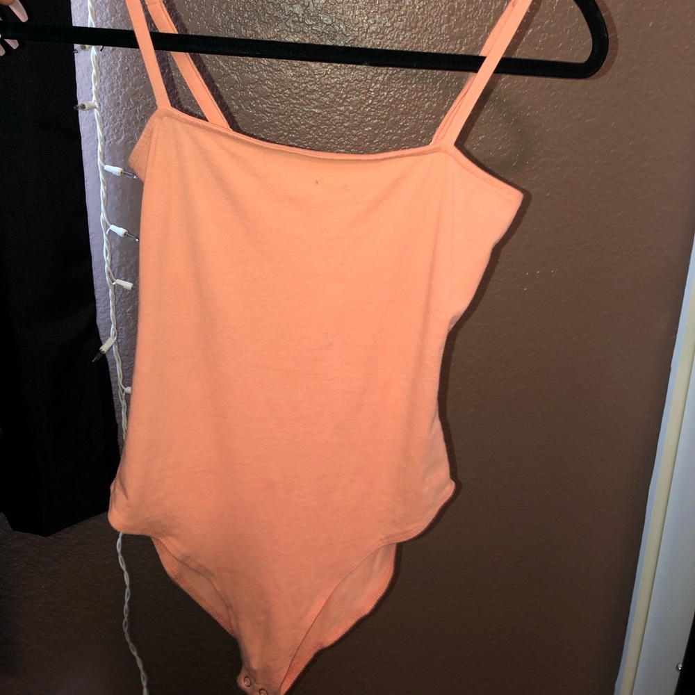 Peach strapy body suit